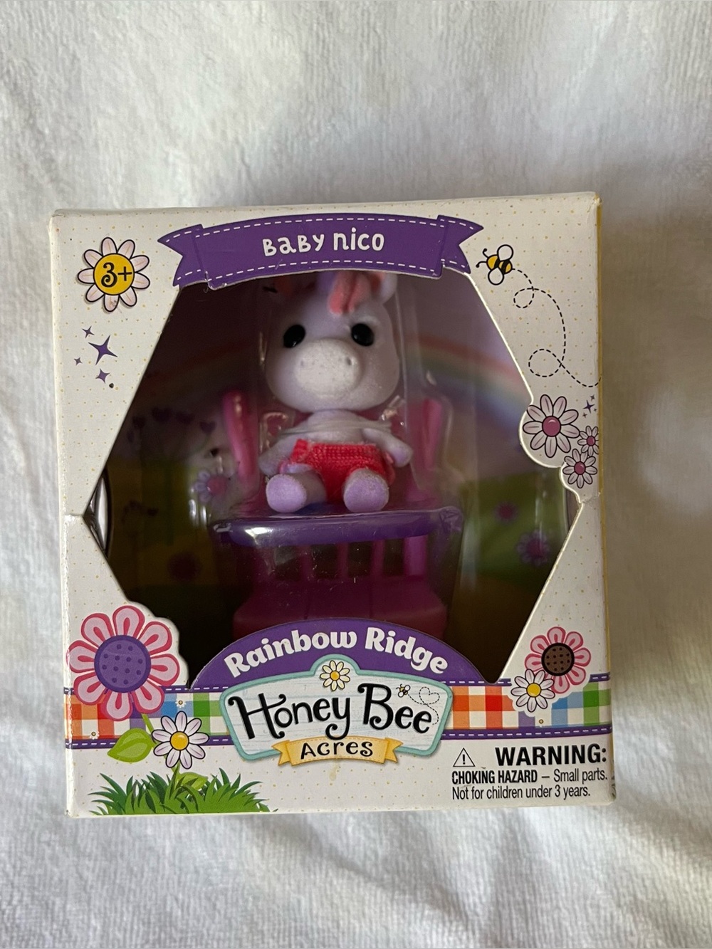 Honey Bee Acres Rainbow Ridge BABY NICO Unicorn & High Chair Mini Set NEW IN BOX